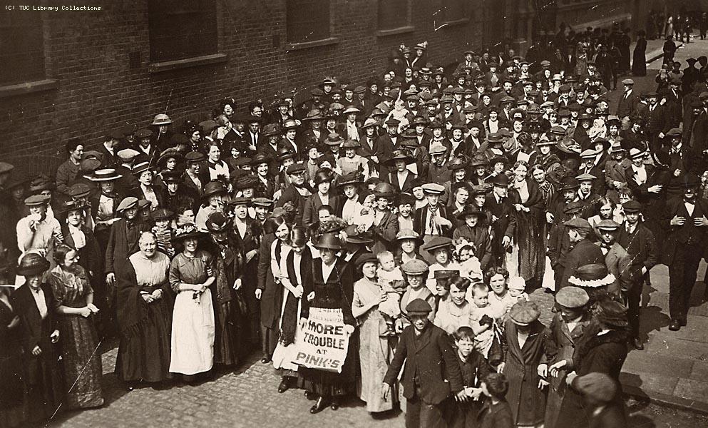 Pinks' Jam Factory, strikers, Bermondsey, 1911