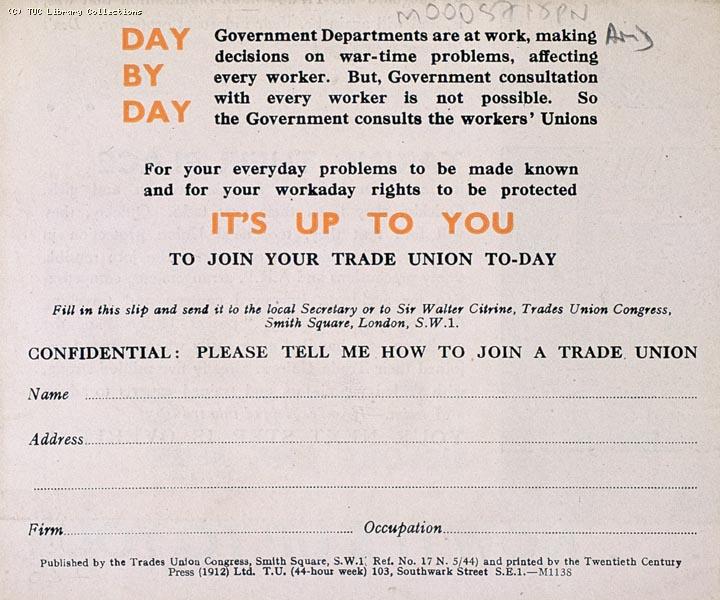 TUC recruitment leaflet for women war workers, 1944 (page 3)
