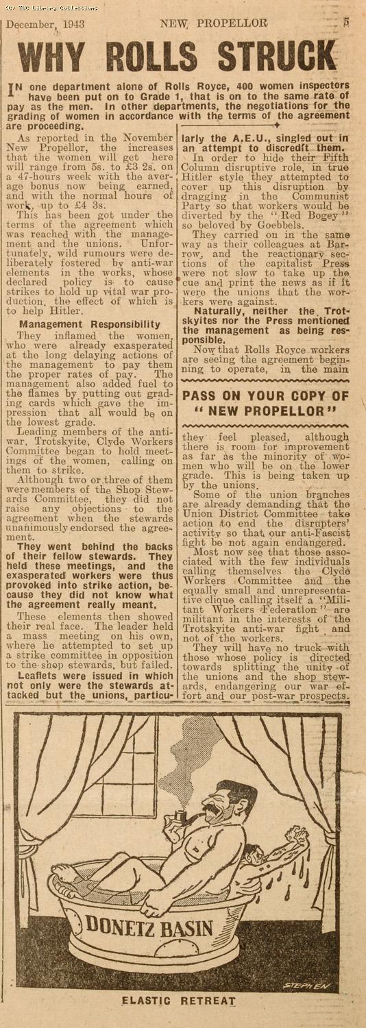 Rolls Royce strike, Hillington 1943