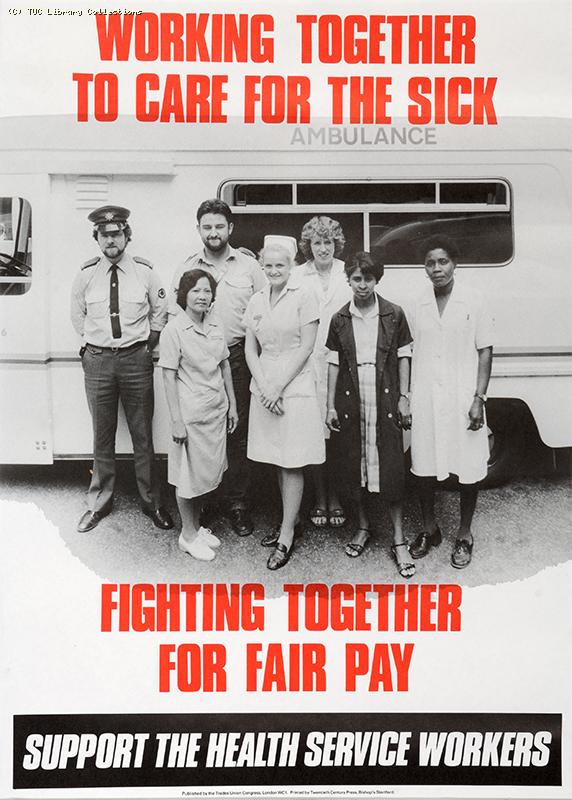 Support the health service workers - TUC poster, 1980s