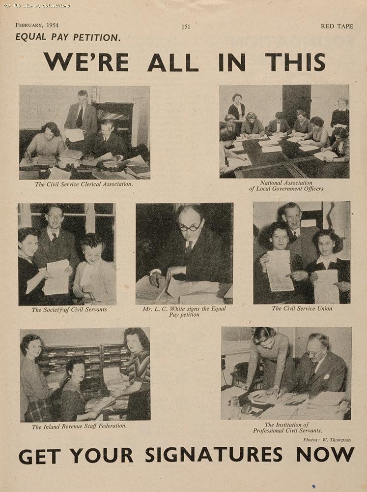 Equal pay petition, 1954