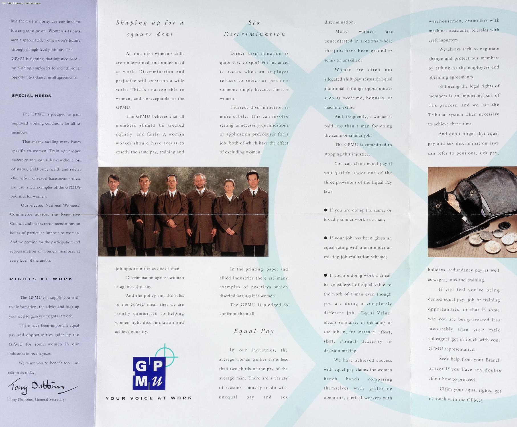 Fair pay, fair play, for women at work - poster c 1998