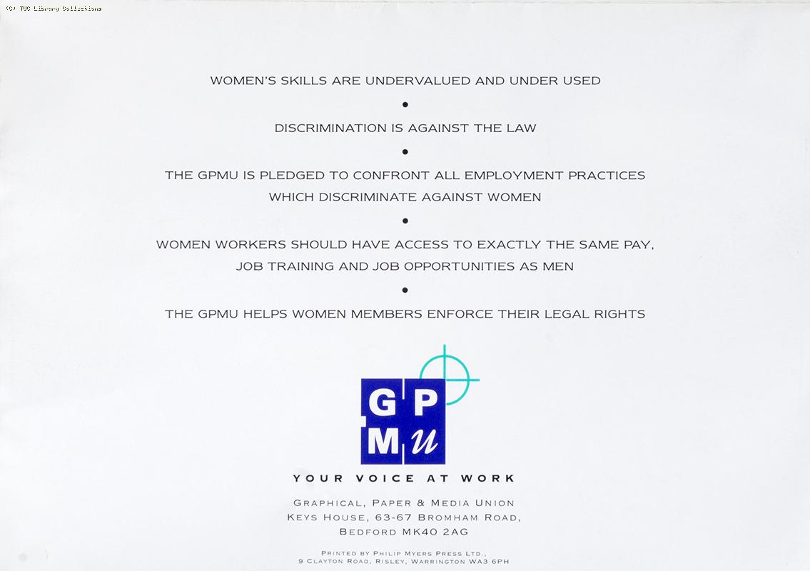 Fair pay, fair play, for women at work - poster c 1998