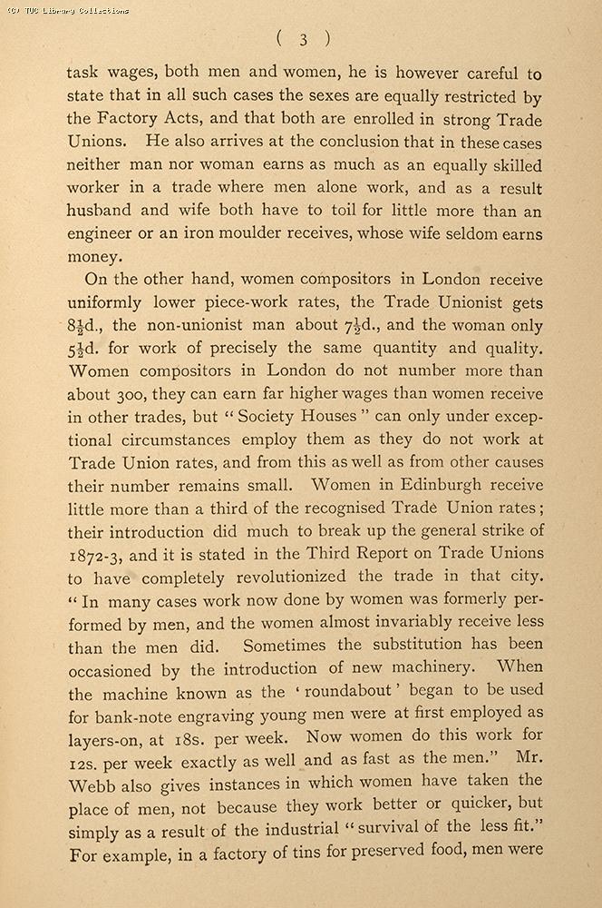 Sidney Webb and equal pay, 1891