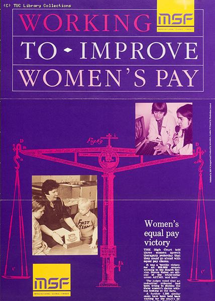 Working to improve women's pay - MSF poster, 1988