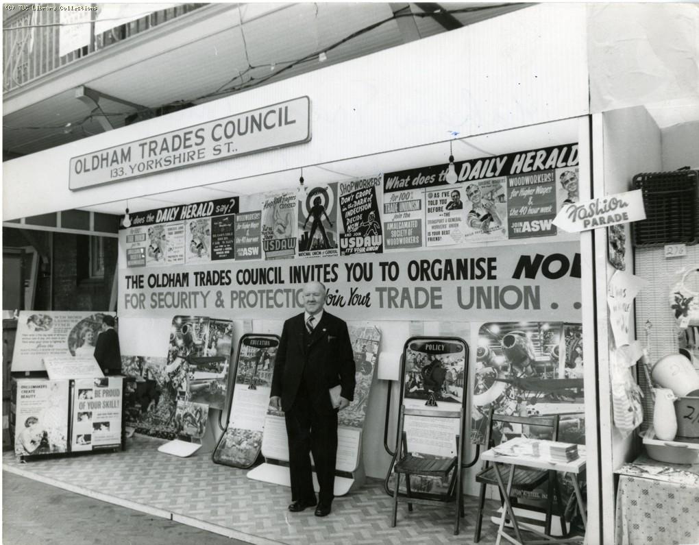 Oldham Trades Council exhibition stand, 1960