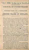 Proposal for a trade union federation in Scotland - Glasgow Council of United Trades, 1861 (page 1)