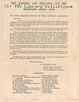 Circular letter issued by the Gas Stokers Defence Committee in 1873
