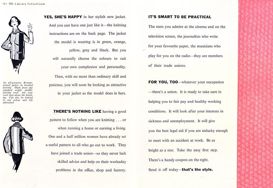 TUC recruitment leaflet for women, 1957 (reverse)