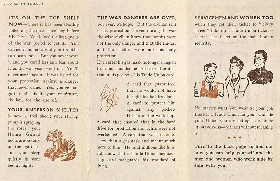 TUC recruitment leaflet, 1946 (reverse)