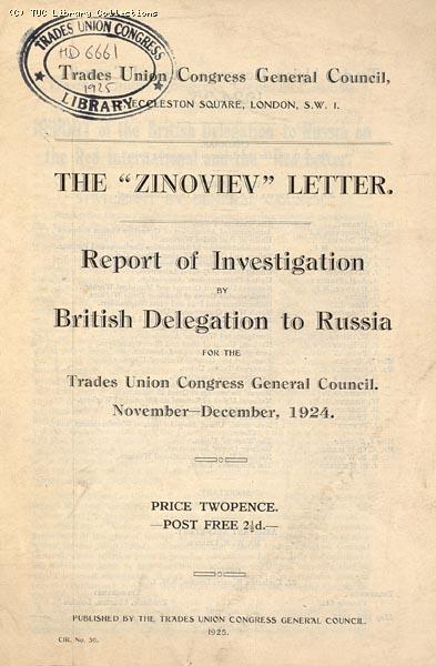 Report - The Zinoviev letter, 1924
