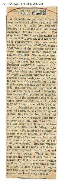 Labour disputes, 1944