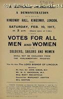 Leaflet issued by the National council for Adult Suffrage for a demonstration on 10 February 1917