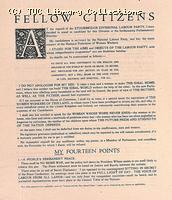 Mary Macarthur's election manifesto, 1918 (page 1)