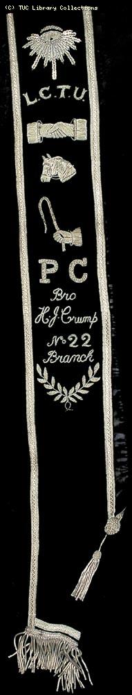 London Carmen's Trade Union sash, 1890s