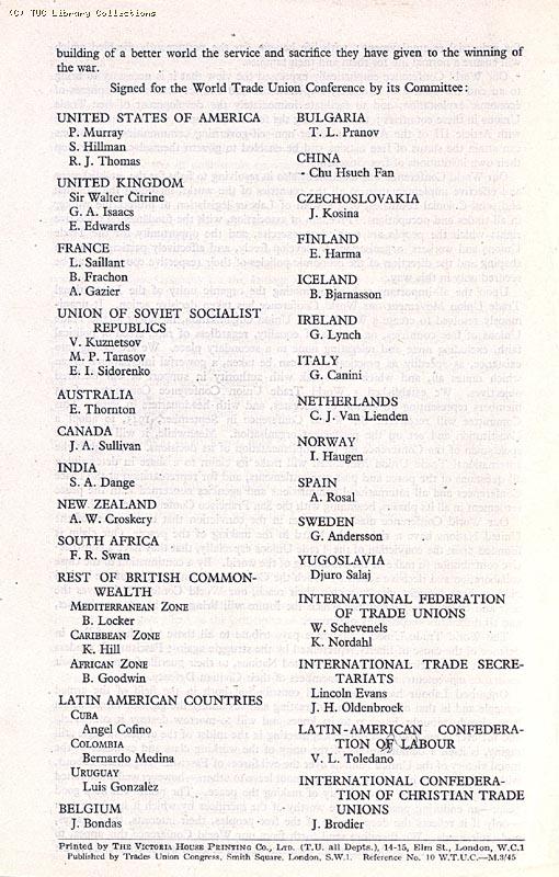 World Trade Union Conference, London 1945 (page 3)