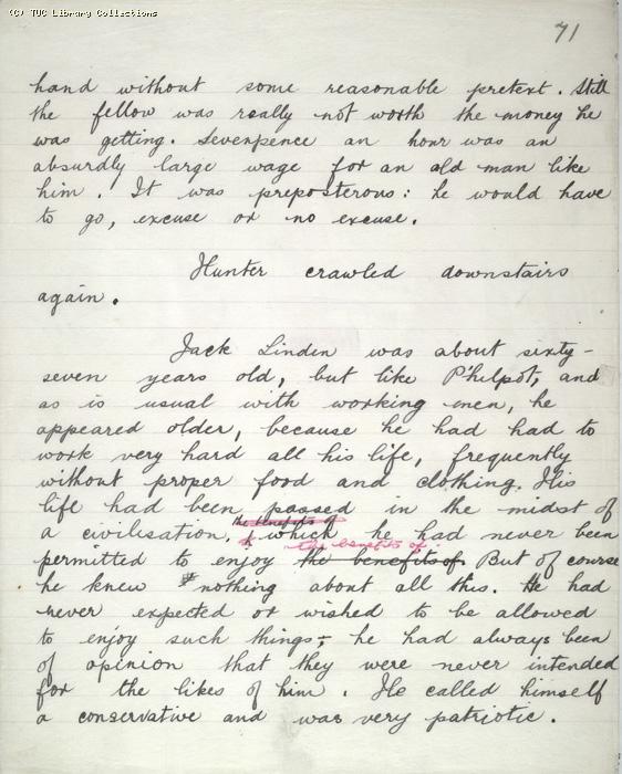 The Ragged Trousered Philanthropists - Manuscript, Page 71