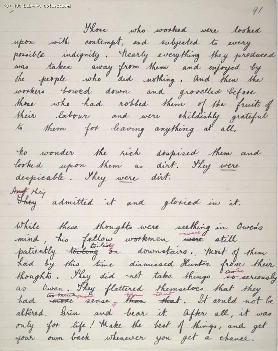 The Ragged Trousered Philanthropists - Manuscript, Page 91