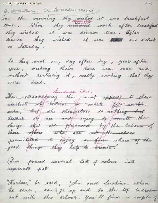 The Ragged Trousered Philanthropists - Manuscript, Page 217