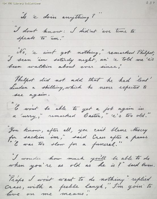 The Ragged Trousered Philanthropists - Manuscript, Page 237