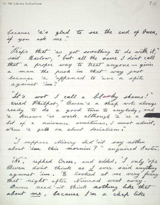 The Ragged Trousered Philanthropists - Manuscript, Page 310