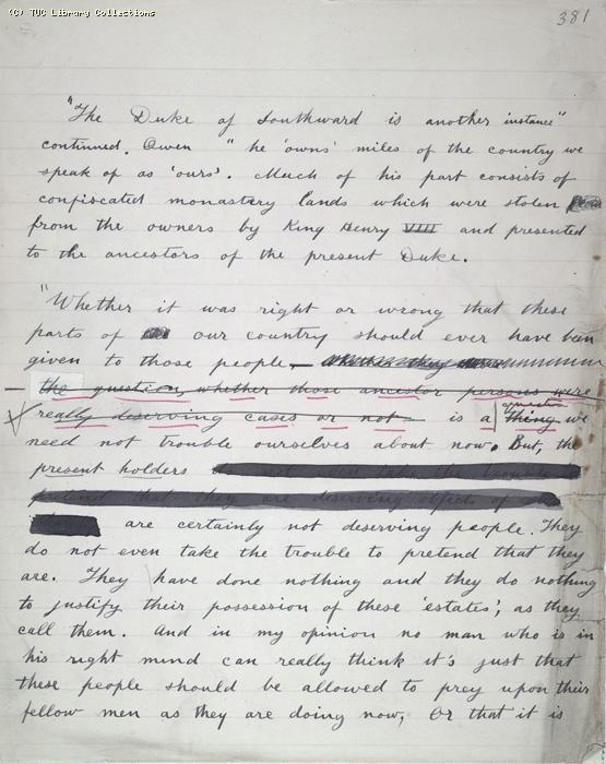The Ragged Trousered Philanthropists - Manuscript, Page 381