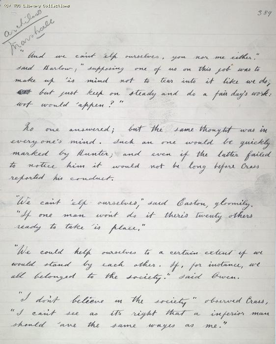 The Ragged Trousered Philanthropists - Manuscript, Page 389