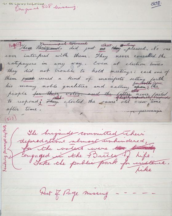 The Ragged Trousered Philanthropists - Manuscript, Page 508