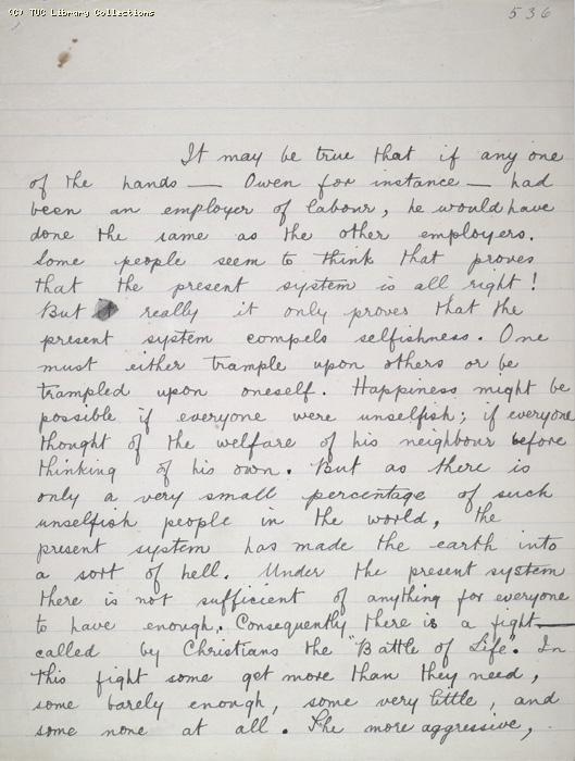 The Ragged Trousered Philanthropists - Manuscript, Page 536