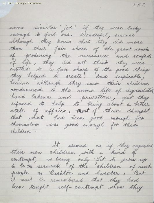 The Ragged Trousered Philanthropists - Manuscript, Page 552