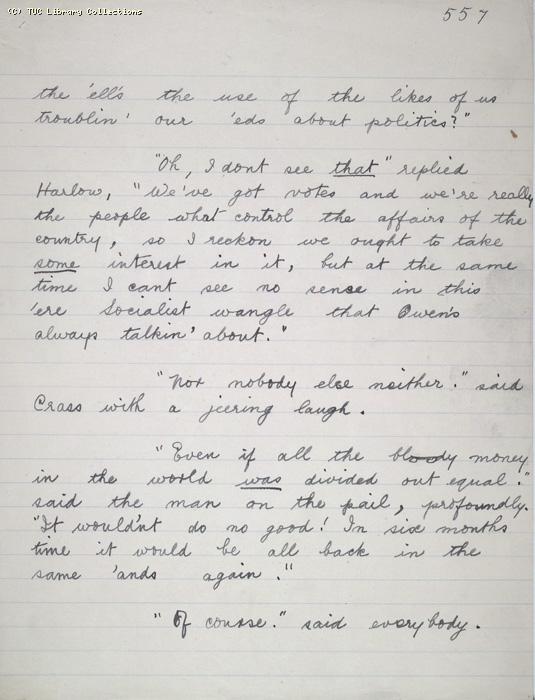 The Ragged Trousered Philanthropists - Manuscript, Page 557