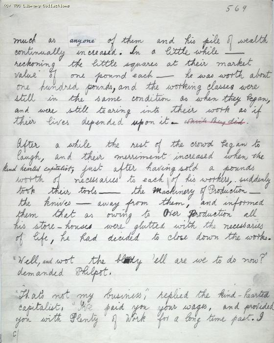The Ragged Trousered Philanthropists - Manuscript, Page 569