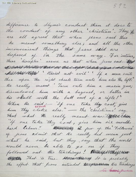 The Ragged Trousered Philanthropists - Manuscript, Page 592