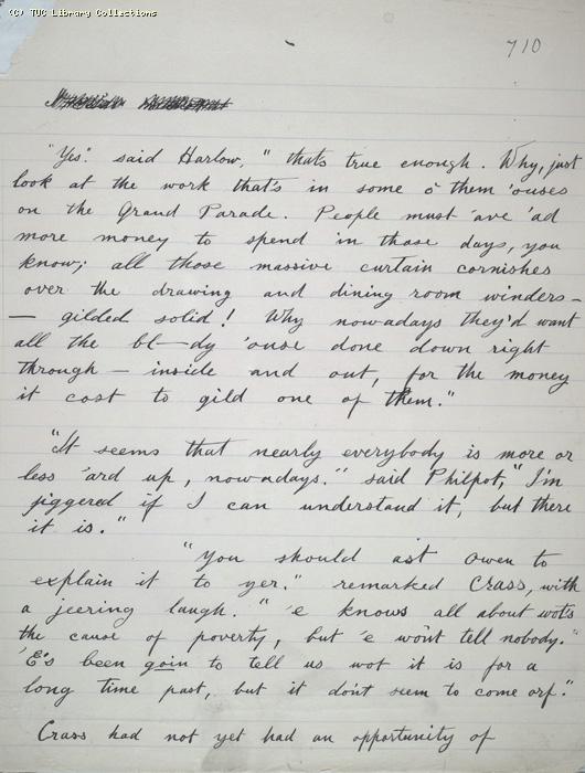 The Ragged Trousered Philanthropists - Manuscript, Page 710