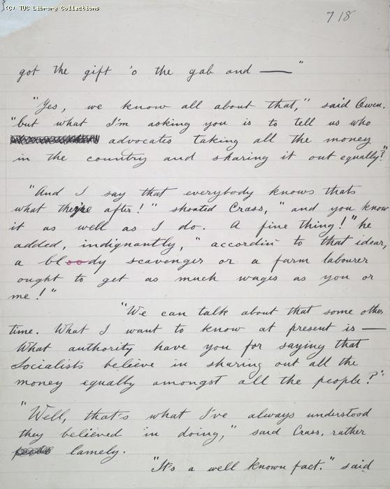 The Ragged Trousered Philanthropists - Manuscript, Page 718