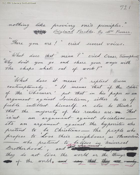 The Ragged Trousered Philanthropists - Manuscript, Page 721