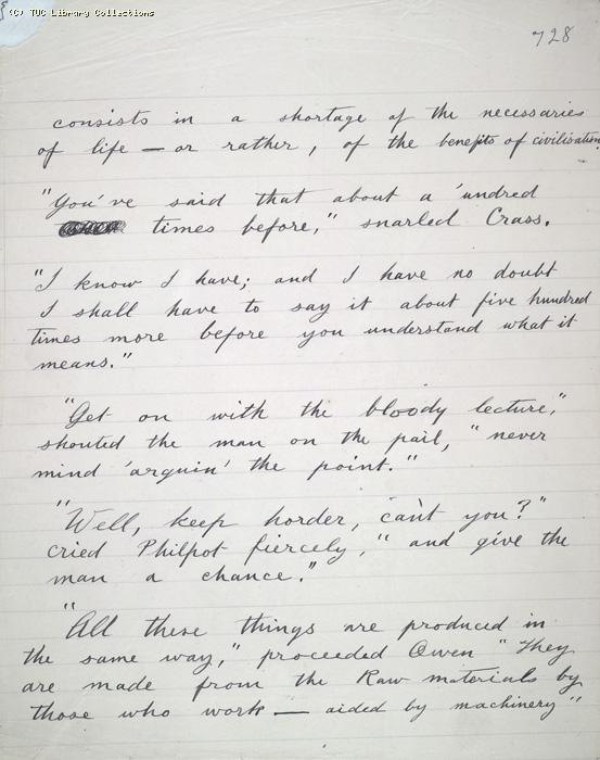 The Ragged Trousered Philanthropists - Manuscript, Page 728