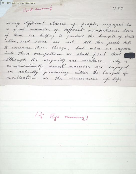 The Ragged Trousered Philanthropists - Manuscript, Page 733