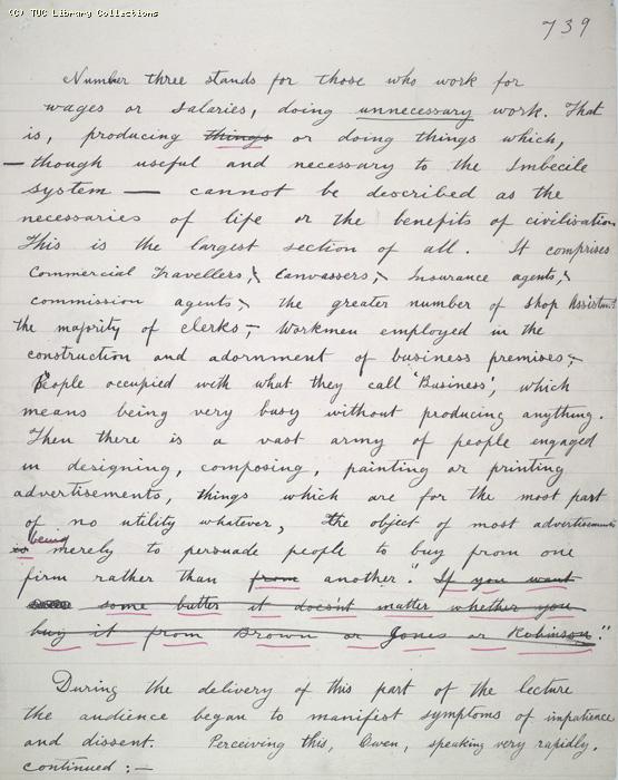 The Ragged Trousered Philanthropists - Manuscript, Page 739