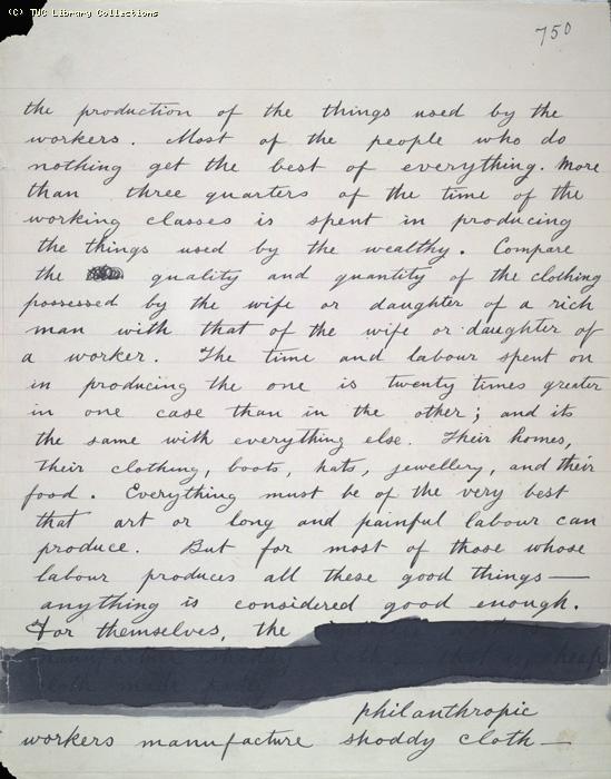 The Ragged Trousered Philanthropists - Manuscript, Page 750