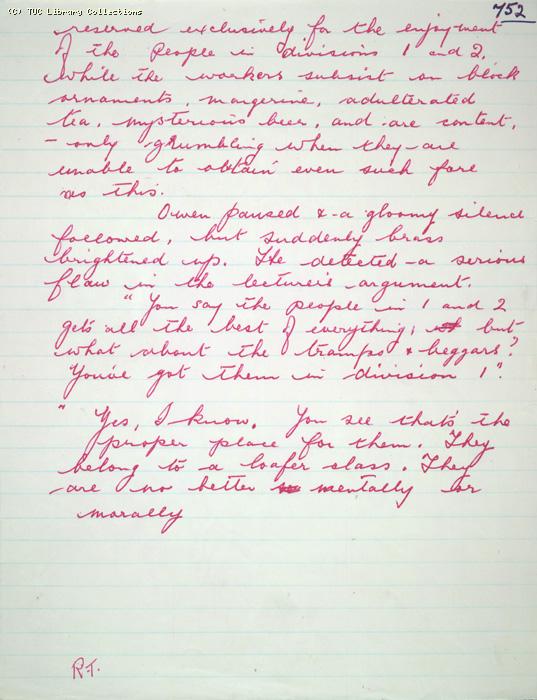 The Ragged Trousered Philanthropists - Manuscript, Page 752
