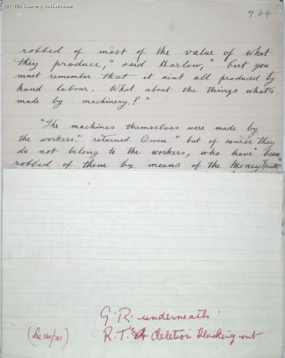 The Ragged Trousered Philanthropists - Manuscript, Page 764