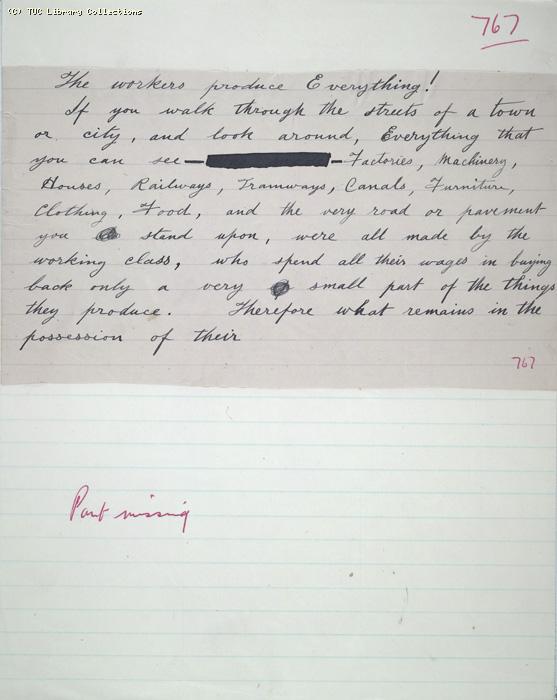 The Ragged Trousered Philanthropists - Manuscript, Page 767