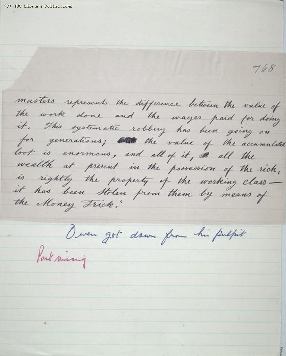 The Ragged Trousered Philanthropists - Manuscript, Page 768