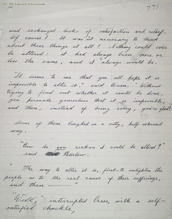 The Ragged Trousered Philanthropists - Manuscript, Page 771