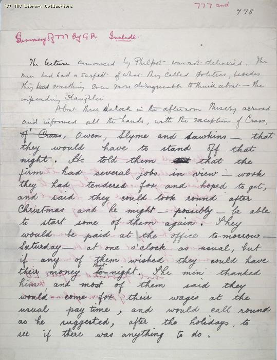 The Ragged Trousered Philanthropists - Manuscript, Page 777 & 778