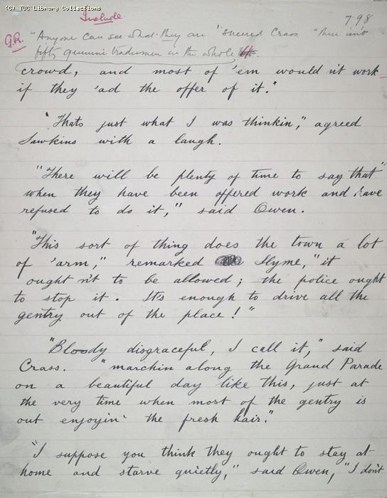 The Ragged Trousered Philanthropists - Manuscript, Page 798