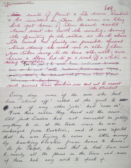 The Ragged Trousered Philanthropists - Manuscript, Page 809