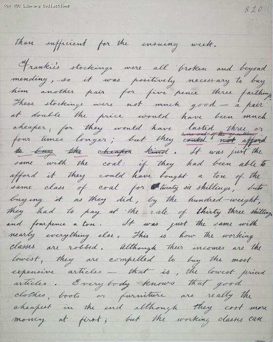 The Ragged Trousered Philanthropists - Manuscript, Page 820