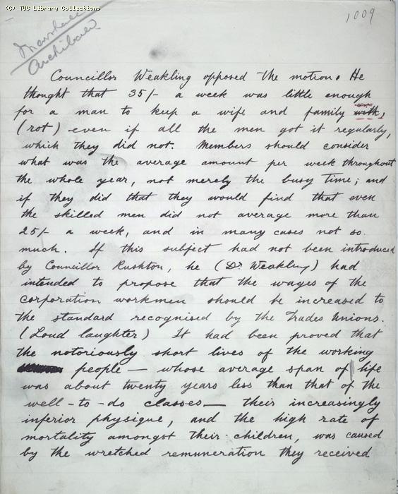 The Ragged Trousered Philanthropists - Manuscript, Page 1009
